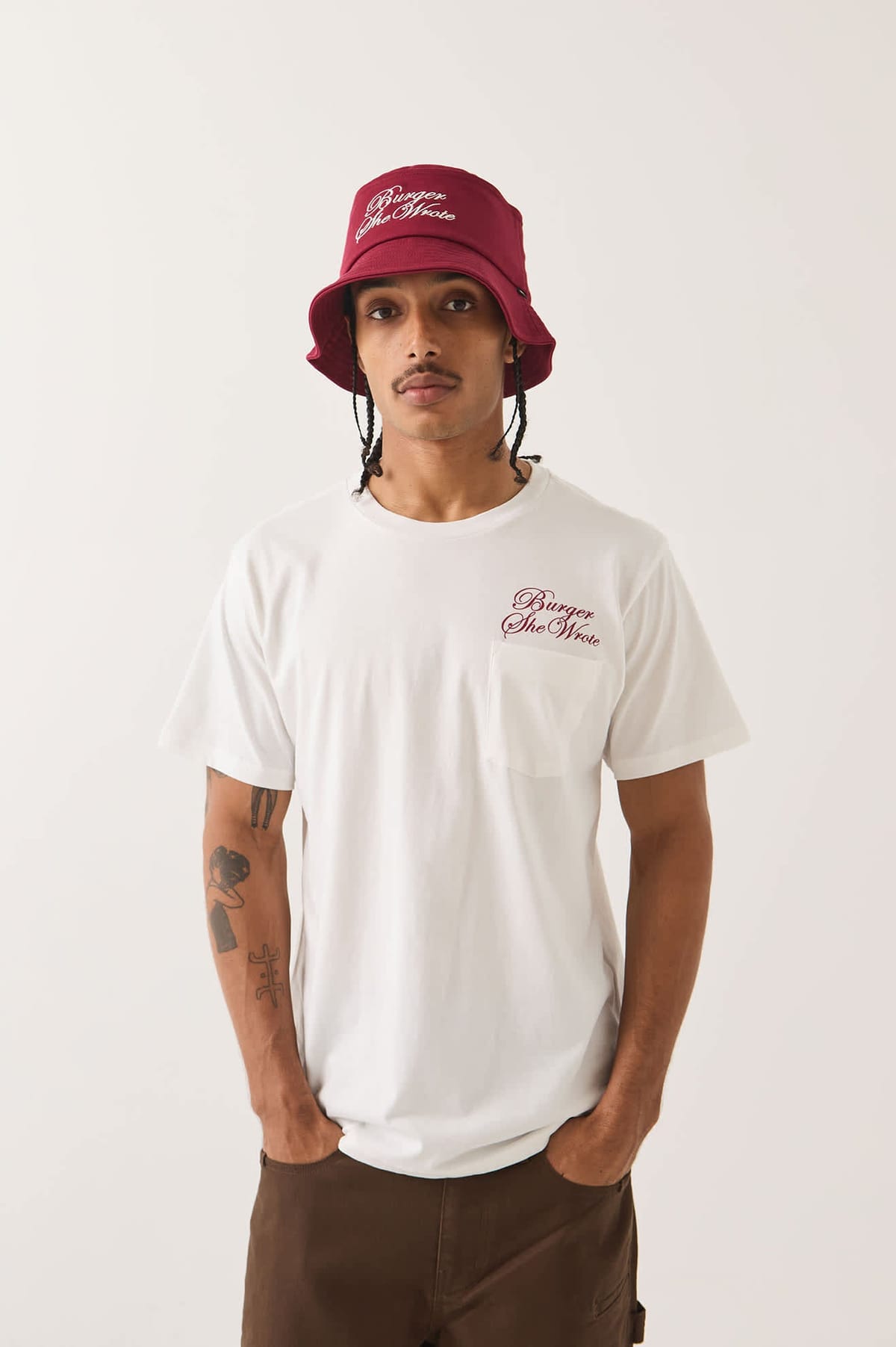 Burger She Wrote Bucket Hat - Burgundy, view 2