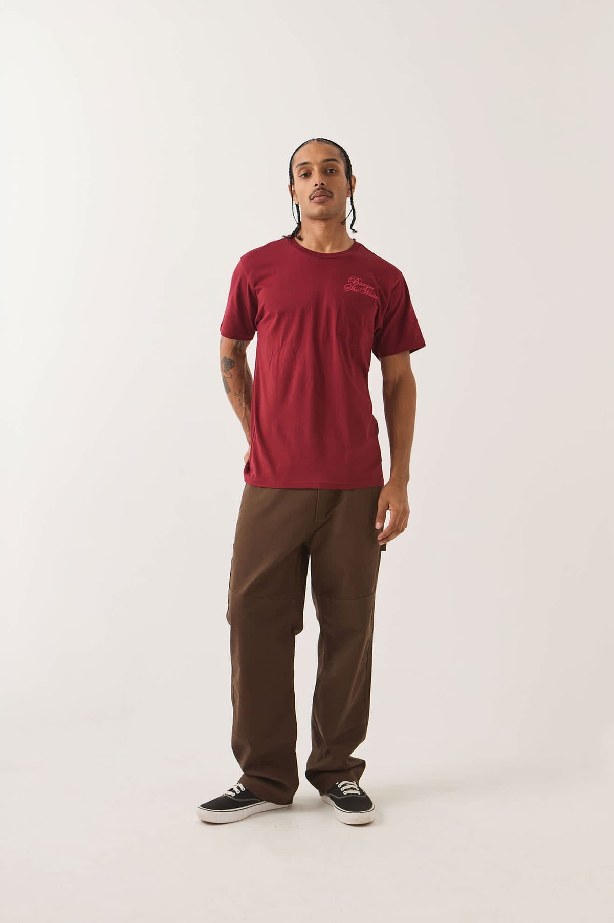 Burger She Wrote Pocket T-Shirt - Burgundy, view 2