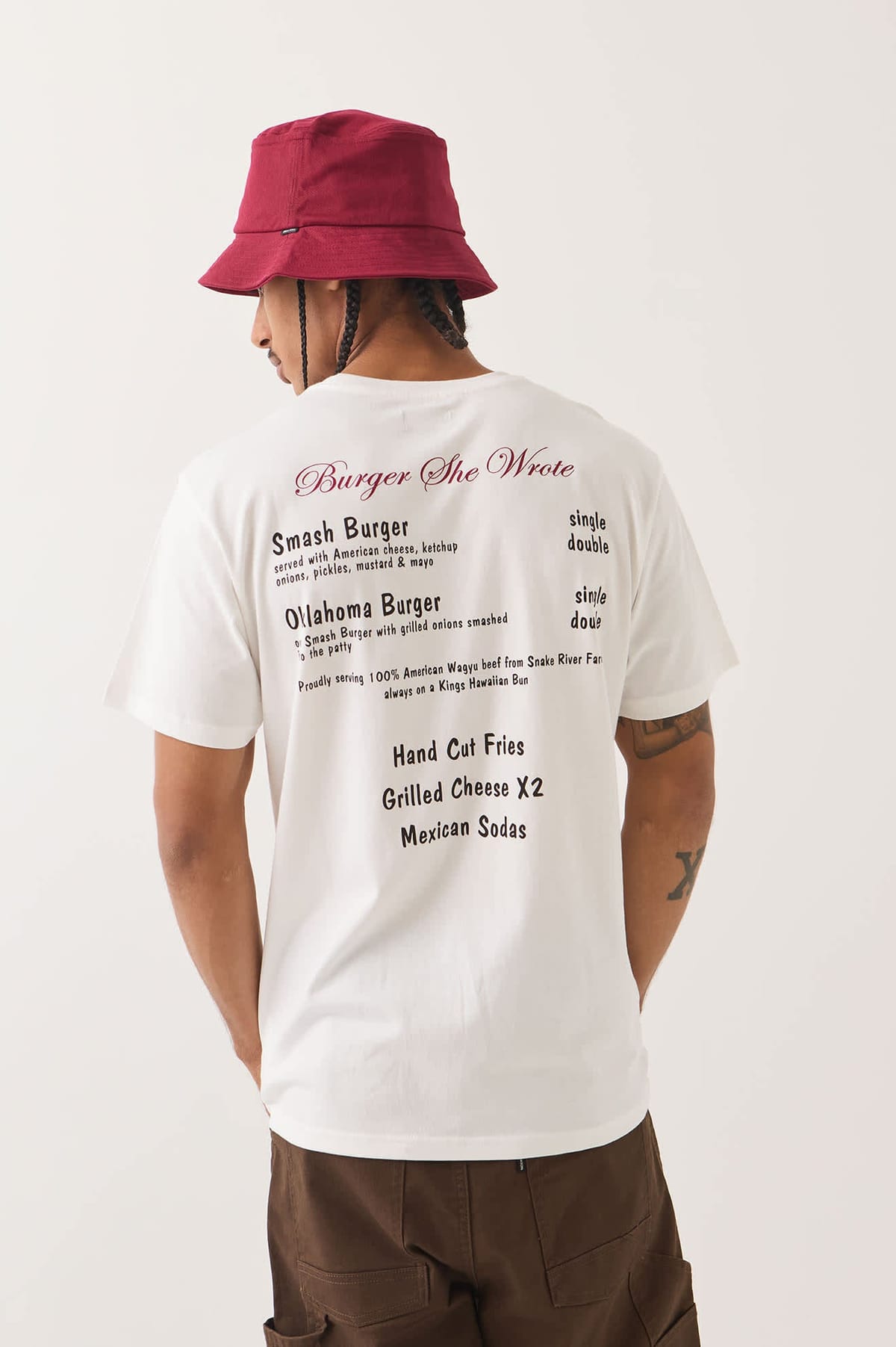 Burger She Wrote Pocket T-Shirt - White, view 3